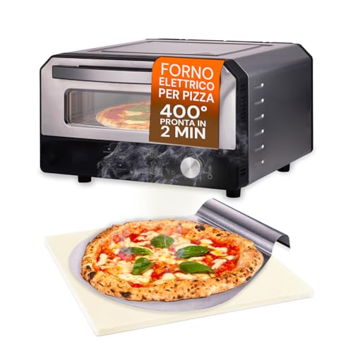 Avilia - Elektrischer Pizzaofen 400 °C mit Digitalanzeige und 6 Kochprogrammen, inklusive Pizzaschaufel aus Edelstahl, einfach zu bedienen mit präziser Temperaturkontrolle Avilia - Elektrischer Pizzaofen 400 °C mit Digitalanzeige und 6 Kochprogrammen, inklusive Pizzaschaufel aus Edelstahl, einfach zu bedienen mit präziser Temperaturkontrolle von Avilia