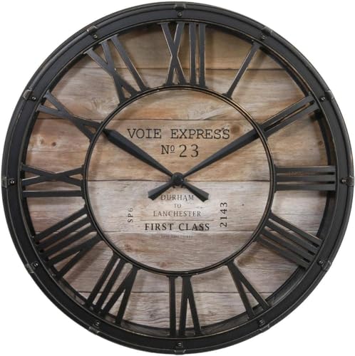 Avilia Erhöhen Sie den Stil mit der Vintage-Wanduhr – Klassische Einrichtung – braune Uhr – Vintage-Uhr – Retro-Design – 39 x 39 cm, Schwarz und Braun. von Avilia
