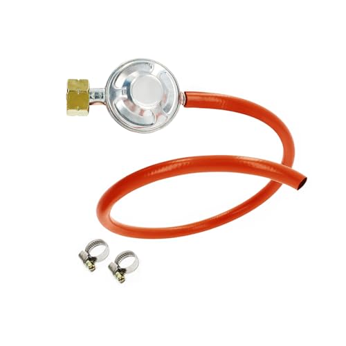 Avilia - Gasregler für LPG-Öfen mit Schlauch 50 cm und 2 Metallschellen, sichere und schnelle Verbindung, beständig gegen extreme Temperaturen für den Hausgebrauch von Avilia