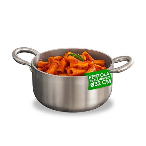 Avilia Hohe Auflaufform aus recyceltem Aluminium 32 cm mit 2 Griffen aus Edelstahl mit Verbrühungsschutz – Universelle Kompatibilität für alle Herdarten – gleichmäßige Wärmeverteilung von Avilia