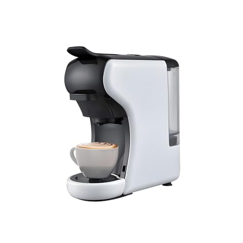Avilia - Kompakte Kaffeemaschine Grace 1450 W mit automatischer Abschaltung, Auswahl kurzer/langer Espresso, Ein-/Ausschalter und Kompatibilität mit Kapseln und Pads (Weiß) von Avilia