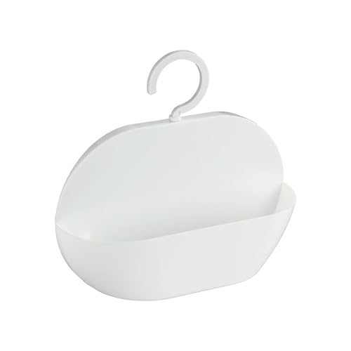 Avilia Korb für die Dusche – Duschkorb mit Haken, aus Kunststoff, 26 x 23 x 9 cm, Weiß von Avilia