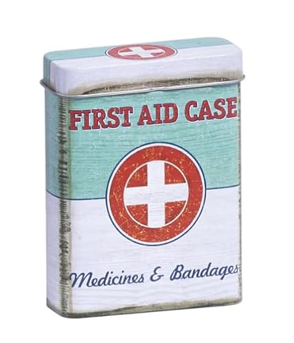 Avilia Medikamentenbox - Erste-Hilfe-Box aus Metall, 7 x 2,4 x 9,4 cm von Avilia
