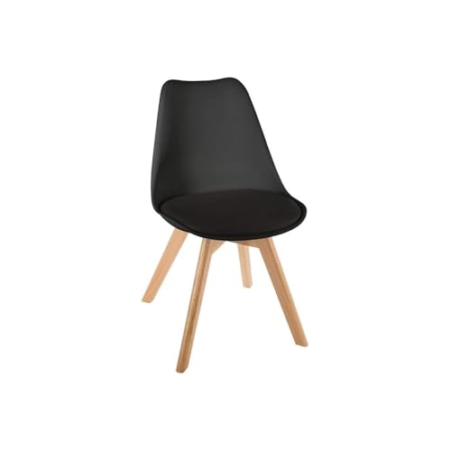 Avilia Moderner Schreibtischstuhl mit Gestell aus Buchenholz, Polsterung aus Polyurethan, Farbe Schwarz, für Zuhause und Büro, Elegantes und Komfortables Design Avilia Moderner Schreibtischstuhl mit Gestell aus Buchenholz, Polsterung aus Polyurethan, Farbe Schwarz, für Zuhause und Büro, Elegantes und Komfortables Design von Avilia