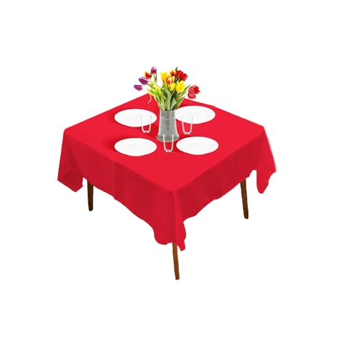 Avilia Set 100 Stück TNT Einweg-Tischdecken - Einweg-Tischdecken - Ideale Tischdecken für Partys - Tischdecken für Küchentische - Tischdecken für Restauranttische - 100 x 100 cm, Rot von Avilia