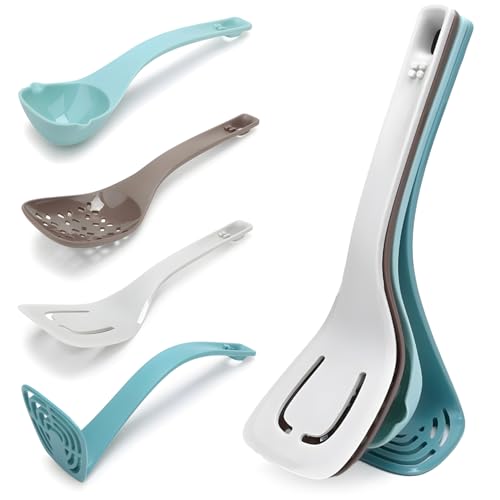 Avilia Set mit 4 Kochlöffeln aus PVC – bestehend aus Pfannenwender, Schöpflöffel, Lochlöffel und Kartoffelstampfer – hitzebeständig bis 220 °C – ergonomische rutschfeste Griffe – leicht zu reinigen Avilia Set mit 4 Kochlöffeln aus PVC – bestehend aus Pfannenwender, Schöpflöffel, Lochlöffel und Kartoffelstampfer – hitzebeständig bis 220 °C – ergonomische rutschfeste Griffe – leicht zu reinigen von Avilia