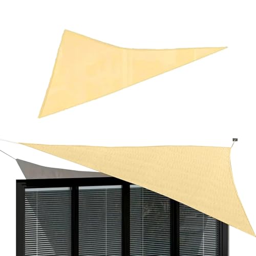 Avilia Sonnensegel, dreieckig, 3 x 3 x 3 m, mit UV-Schutz und wasserdicht, ideal zum Schutz vor Sonne oder Regen im Garten, Terrasse oder Balkon, einfach zu montieren, beige von Avilia