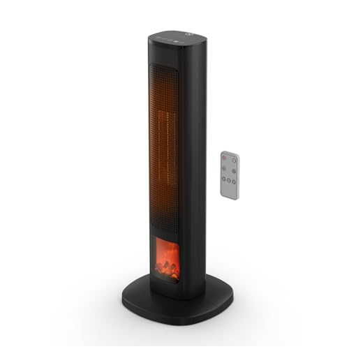 Avilia Turm-Heizlüfter 800/2000 W mit automatischer Oszillierfunktion und bequemer Fernbedienung – elegant und sicher dank Funktion, Überhitzungsschutz mit automatischer Abschaltung – 60 cm von Avilia
