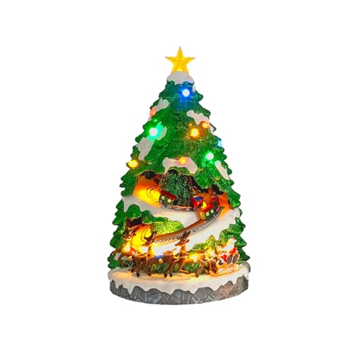 Avilia Weihnachtsbaum in Miniatur-Animation mit LED-Lichtern und Weihnachtsmusik – Hergestellt aus langlebigen Materialien und handbemalt, ideal für die Dekoration Ihres Hauses während der von Avilia