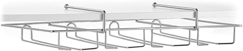 Avilia Weinglashalter aus Metall – Organisieren Sie Ihre Gläser in der Küche – Zubehör für Bar und Küche, einfache Befestigung – 34,5 x 50 x 9,5 cm – Weiß von Avilia