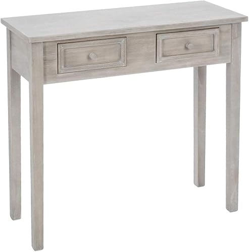Avilia Konsolentisch mit 2 Schubladen - Vielseitiger Beistelltisch - Schlafzimmertisch - platzsparender Eingangstisch - aus Holz - Gebleicht - L. 80 x B 30 x H 76 cm von Avilia