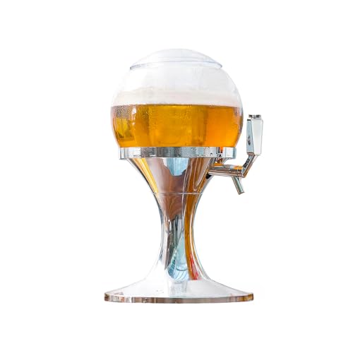 Bierzapfanlage, gekühlt, 3,5 l, geeignet für Partys und Veranstaltungen, mit Eisfach, aus Acryl, 24 x 24 x 42 cm, Silber von Avilia