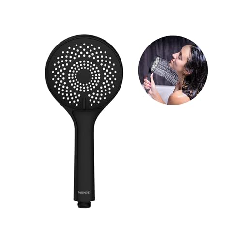 Duschkopf - Handbrause für Dusche, aus Kunststoff, 9,5 cm, schwarz von Avilia