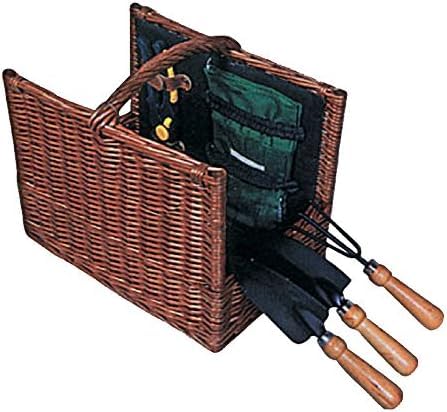 Korb mit Gartenwerkzeugen | Gartenwerkzeug Set | Gartenwerkzeug Set | Gartengeräte | Gartenzubehör Set mit Weidenkorb 35x22x29cm von Avilia