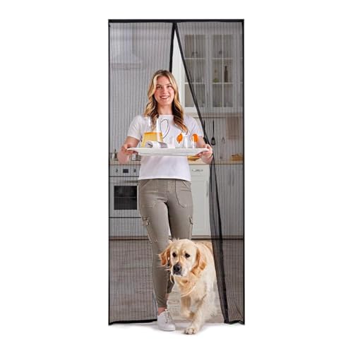 Magnetisches Fliegengitter für Türen und Fenster, 140 x 240 cm, ideal für Balkon, einfach zu installieren, Insektenschutz mit feinem Netz, von Avilia