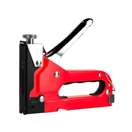 Manueller Nagler mit 600 Heftklammern, 3-in-1, ideal für Heimwerker und Profis, mit Sicherheitshaken, Schnellverstellung der Tiefe und Ersatznadeln, 23 x 14 x 3,5 cm von Avilia