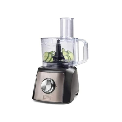 Multifunktionale Küchenmaschine mit 2 Geschwindigkeiten und Turbo-Funktion – mit 8 Zubehörteilen, 1,5 l, 1200 W, aus Edelstahl, 25 x 28 x 45 cm, Grau von Avilia