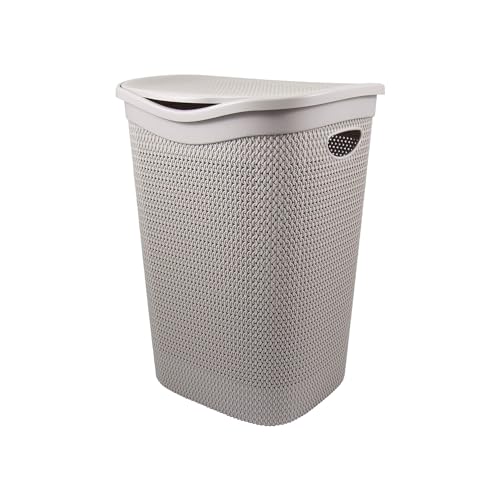 Schmutziger Wäschekorb mit geflochtenem Design, 55 l, Taupe – Wäschekorb mit Belüftung, langlebiges Polypropylen, 39,5 x 63,5 x 36 cm Schmutziger Wäschekorb mit geflochtenem Design, 55 l, Taupe – Wäschekorb mit Belüftung, langlebiges Polypropylen, 39,5 x 63,5 x 36 cm von Avilia