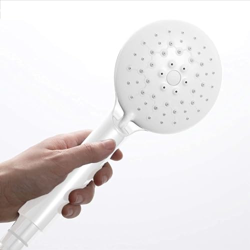 Universeller Duschkopf mit selbstreinigendem System, ABS, 12 x 12 cm, Weiß von Avilia