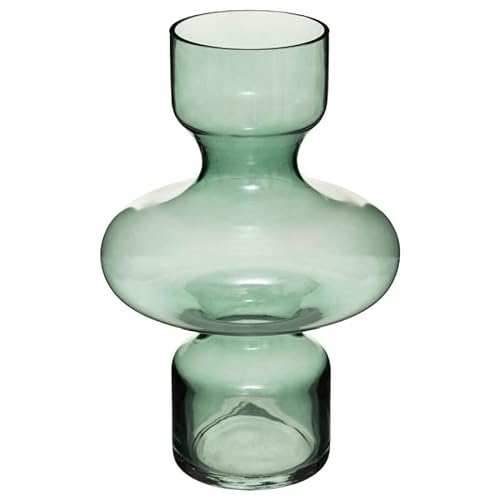 Vase für Blumen und Dekorationen - Vase für Schlafzimmer, Küche und Wohnzimmer, aus Glas, 29 x 19 cm, Grün von Avilia