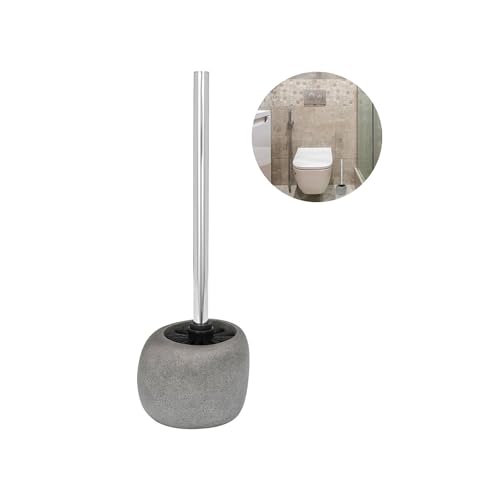 WC-Bürste und Halter für Badezimmer – WC-Bürste, Polyresin, 12,2 x 37 x 10,7 cm, Grau WC-Bürste und Halter für Badezimmer – WC-Bürste, Polyresin, 12,2 x 37 x 10,7 cm, Grau von Avilia