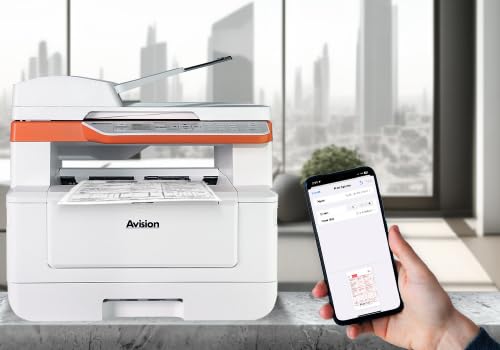 Avision AM40Q MFP A4 Multifunktionsdrucker, Schwarzweiß Laser Drucker, Scanner, Kopierer, USB, LAN, WLAN, Airprint Mobiles Drucken Windows 7 bis 11, MacOS10.9 (Download) von Avision