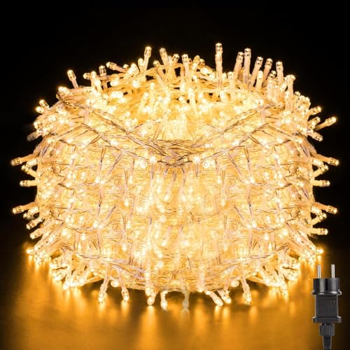 Avoalre 1000 LEDs Lichterkette außen 25M, IP44 Wasserdicht warmweiß Lichterkette, 8 Modi mit Memoryfunktion Outdoor Weihnachtsbeleuchtung für Weihnachten Garten Party Geburtstag Hochzeit Avoalre 1000 LEDs Lichterkette außen 25M, IP44 Wasserdicht warmweiß Lichterkette, 8 Modi mit Memoryfunktion Outdoor Weihnachtsbeleuchtung für Weihnachten Garten Party Geburtstag Hochzeit von Avoalre