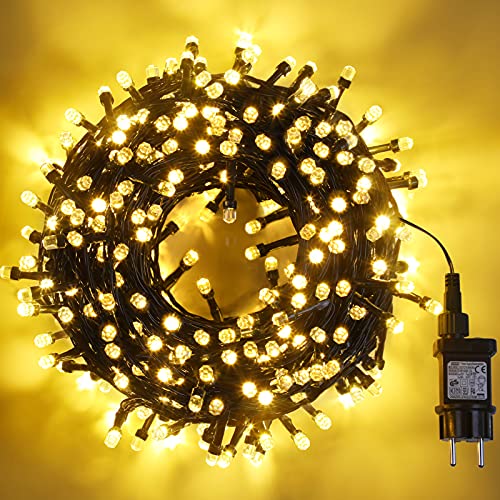 Avoalre 50M Lichterkette Außen 500leds, 8 Modi Galaxie lichterkette, IP44 Wasserdicht Weihnachtsbeleuchtung außen für Weihnachten Garten Party Geburtstag Hochzeit, Warmweiß Weihnachtslichterkette von Avoalre