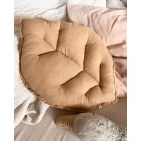 Blatt Kissen -Midi - Kinderkissen Camelbraun Gold Musselin Blatt Kissen -Midi - Kinderkissen Camelbraun Gold Musselin von Avocadopink