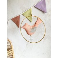 Mini Vogel Mobile Gold Suncatcher Kristall Sonnenfänger Kinderzimmer Babymobile Deko Terrakotta Vogelmobile von Avocadopink