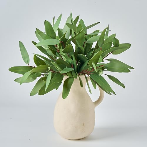 Avoeco 15 Stück künstliche Eukalyptuszweige – Real-Touch Grün, 37 cm hoch, mit Samen & Blättern, für Vase, Hochzeit, Deko & DIY-Arrangements von Avoeco
