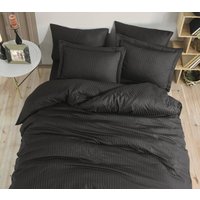 Schwarz Gestreiftes Bettwäsche-Set König Bettbezug Königin Kissenbezüge Hotelleinen-Bettwäsche-Set Bio-Baumwolle Neutral Gemütlicher Schwarzes Set Schwarz Gestreiftes Bettwäsche-Set König Bettbezug Königin Kissenbezüge Hotelleinen-Bettwäsche-Set Bio-Baumwolle Neutral Gemütlicher Schwarzes Set von AvoirBedding
