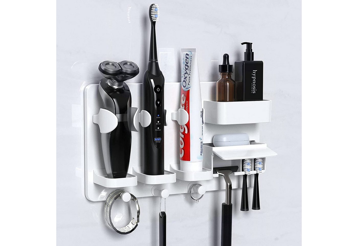 Elegear Zahnbürstenhalter 15x27cm Ohne Bohren, Elektrischer Zahnbürstenständer, (1-St), für Badezimmer Wandmontage Selbstklebend von Elegear