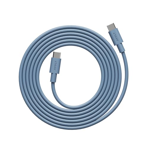 Avolt Cable 1 USB C auf USB C Kabel – 2m MFi Zertifiziert, 60 W Schnellladen für Laptop, Tablet, Smartphone – langlebiges & flexibles Silikon – USB C Ladekabel im skandinavischen Design (Blau) von Avolt