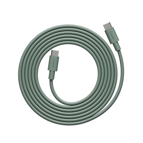 Avolt Cable 1 USB C auf USB C Kabel – 2m MFi Zertifiziert, 60 W Schnellladen für Laptop, Tablet, Smartphone – langlebiges & flexibles Silikon – USB C Ladekabel im skandinavischen Design (Grun) von Avolt