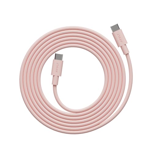 Avolt Cable 1 USB C auf USB C Kabel – 2m MFi Zertifiziert, 60 W Schnellladen für Laptop, Tablet, Smartphone – langlebiges & flexibles Silikon – USB C Ladekabel im skandinavischen Design (Rosa) von Avolt