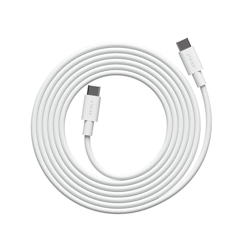 Avolt Cable 1 USB C auf USB C Kabel – 2m MFi Zertifiziert, 60 W Schnellladen für Laptop, Tablet, Smartphone – langlebiges & flexibles Silikon – USB C Ladekabel im skandinavischen Design (Weiß) von Avolt
