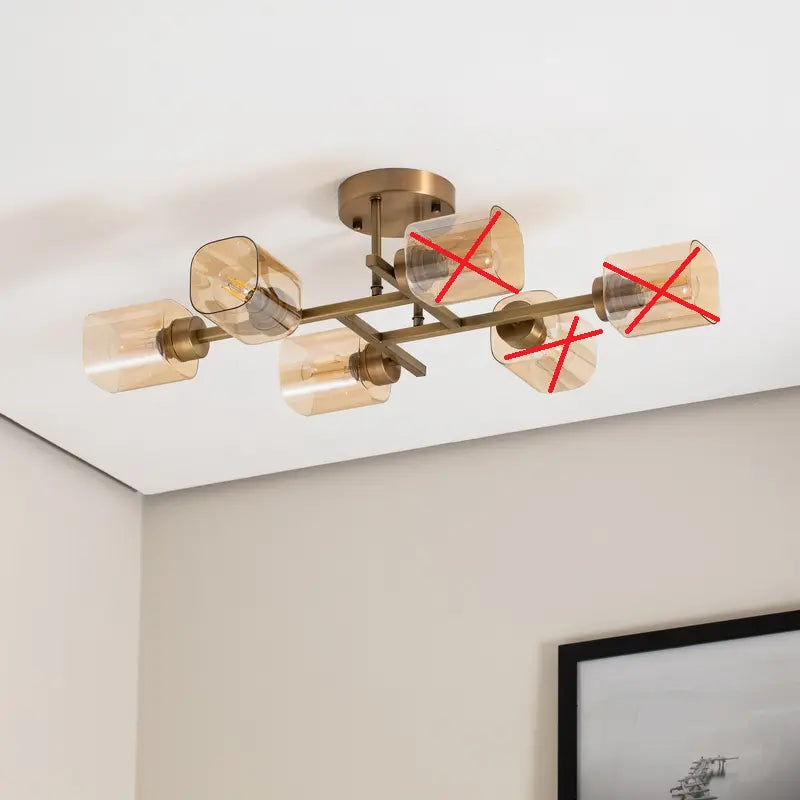 B-Ware Avonni Deckenlampe Horia Leuchte Antikgold Amber 80x40 Cm Glas Siehe Text/Foto von Avonni