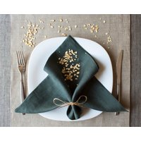 Handgemachte Khaki Leinen Servietten Stone Washed Tischdekoration, Keine Extra Gebühren Für Us Käufer von AvontuurShop