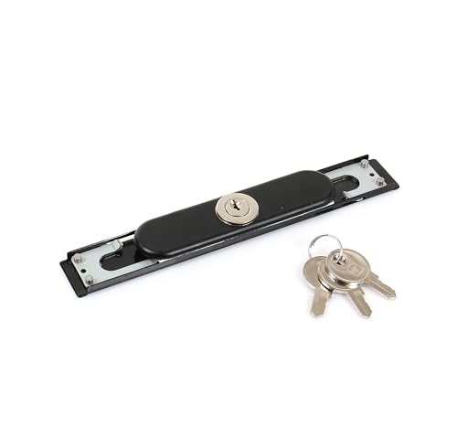 Ersatzteile für Rollladen Tür Handzug – Griff – Schloss – Feder – Zugstab (Schloss + Abdeckung schwarz) von AvosDim.com stores, rideaux, moustiquaires