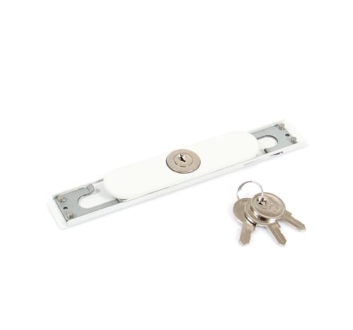 Ersatzteile für Rollladen Tür Handzug – Griff – Schloss – Feder – Zugstab (Schloss + Abdeckung weiß) von AvosDim.com stores, rideaux, moustiquaires