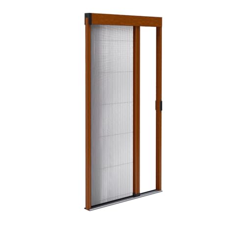 Fliegengitter-Rollo für Aluminiumtüren - zuschneidbar Höhe & Breite - Ultraflache Schwelle (Goldene Eiche, L1200mm x H2400mm) von AvosDim.com stores, rideaux, moustiquaires