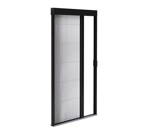 Insektenschutz Plissee für Aluminiumtüren - zuschneidbar Höhe & Breite - Ultraflache Schwelle (Schwarz, L1200mm x H2400mm) von AvosDim.com stores, rideaux, moustiquaires
