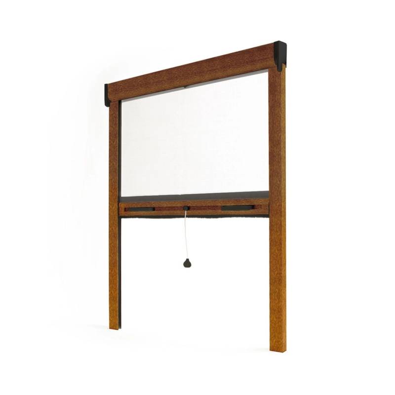 Avosdim Insektenschutzrollo Fenster & Tür Aluminium 80cm x 100cm Golden Oak von Avosdim