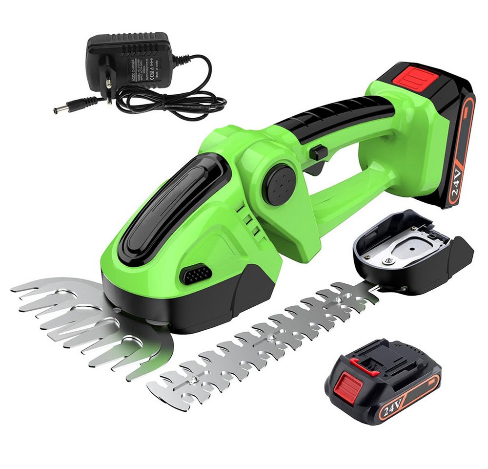 Avylet Akku-Heckenschere Schnurloses Hedge-Trimmer 2in1 Akku-Gras- & Strauchschere, (1 St), 24-V-Heckschere für Strauchstrauch, für Garten, Strauch, Rasentrimmen von Avylet