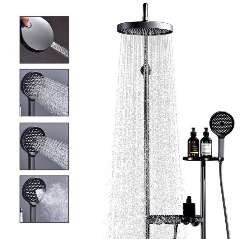Avylet Duschsystem Duschset mit Thermostat 38℃ Regenduschset mit Kopfbrause, 1 tlg., Regendusche mit Armatur und Handbrause, Duschset mit Armatur von Avylet