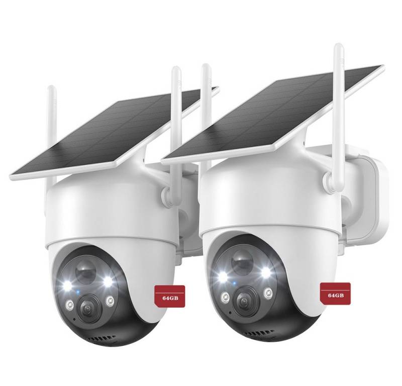 Avylet Überwachungskamera 2K Outdoor WLAN Kamera Überwachung Aussen Akku Solar (Außenüberwachung, Außenbereich, Außen, Außenbereich Sicherheit, Aussen, Outdoor, Kabellose Installationsfreie Solarpanel KI-Erkennung, 2-tlg., PIR Erkennung & Intelligenter Alarm Farbnachtsicht Zwei-Wege-Audio, Bluetooth und 2.4 GHz WLAN Dual-Mode) von Avylet