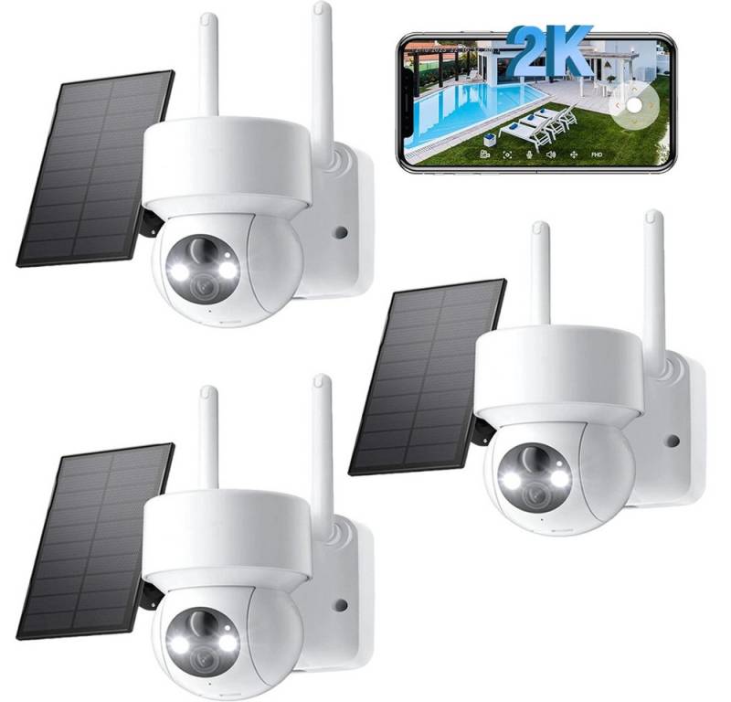 Avylet Überwachungskamera 2K Überwachungskamera mit Akku & Solar – 360° Außenüberwachung (Außenbereich, Aussen, -20°C bis 70°C Betriebstemperatur,8 Meter PIR-Reichweite, Doppelkanal-Infrarot-Detektion, 355° horizontaler Drehwinkel, 120° vertikaler Neigungswinkel, 24/7 Überwachung, LED-Fülllicht, 110° PIR-Erkennungswinke) von Avylet