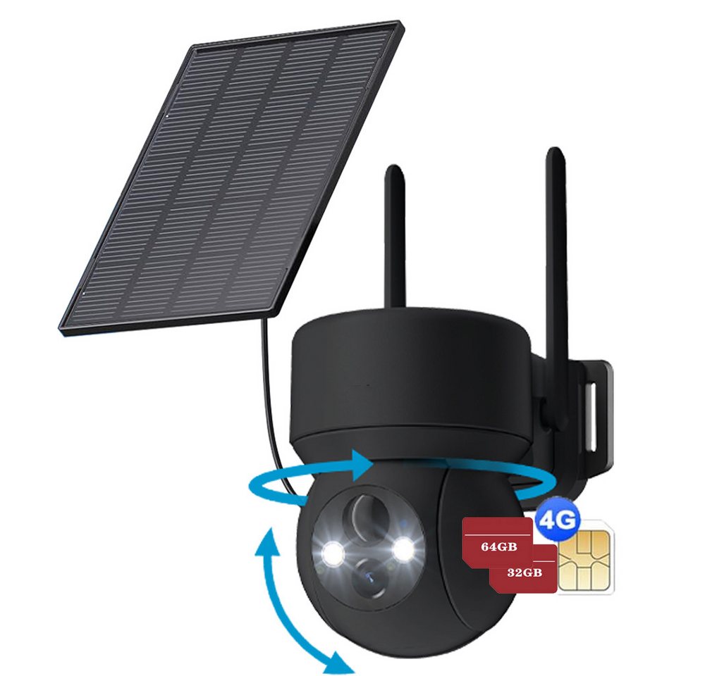 Avylet Überwachungskamera 4G LTE Überwachungskamera Aussen Solar mit SIM Karte (Ideal für abgelegene Außenstandorte wie Bauernhöfe, Baustellen, Ferienhäuser und Lagerhäuser., Außenbereich, Wald, Farm, Campingbus, Straße, Kabellos PTZ IP Kamera Outdoor mit 2K Farbige/IR Nachtsicht, 336°/90° Schwenkbar TF-Kartenslot PIR-Bewegungserkennung, 2-Wege-Audio benutzerdefinierte Alarmzonen​ 4-fachem Digitalzoom) von Avylet