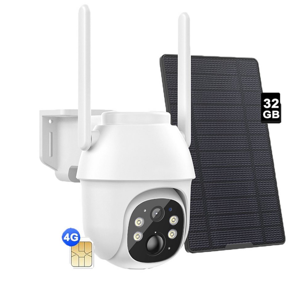 Avylet Überwachungskamera 4G LTE überwachungskamera außenbereich solar Mit SIM Karte 2K/3MP (außen/innen, 336° Drehung, 90° Neigung, IP65 Schutzstufe, Allwetter, 8400 mAh Akku, 1-tlg., Solarbetrieb, Außenüberwachun, intelligente Humanoid-Erkennung, KI) von Avylet